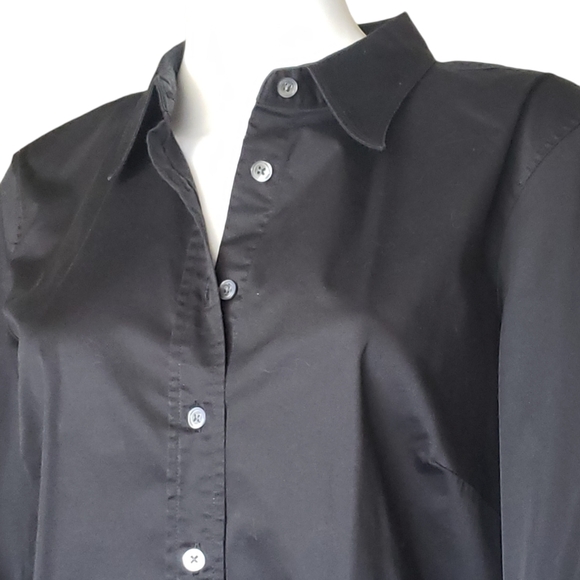 Bitten By Sarah Jessica Black Button Down Collared Shirt Women’s Size XL - Picture 4 of 10